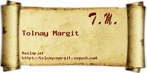 Tolnay Margit névjegykártya